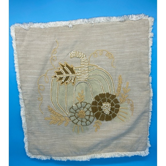Cost Plus World Market Other - World Market Embroidered Pumpkin Decorative Pillow Covers 18" x 18" Set of 2‎